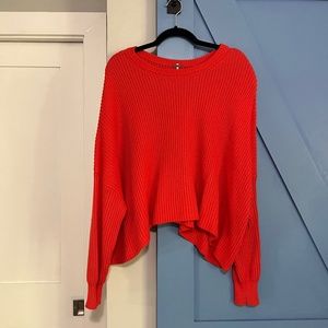 Free People Oversized Red Sweater | Small